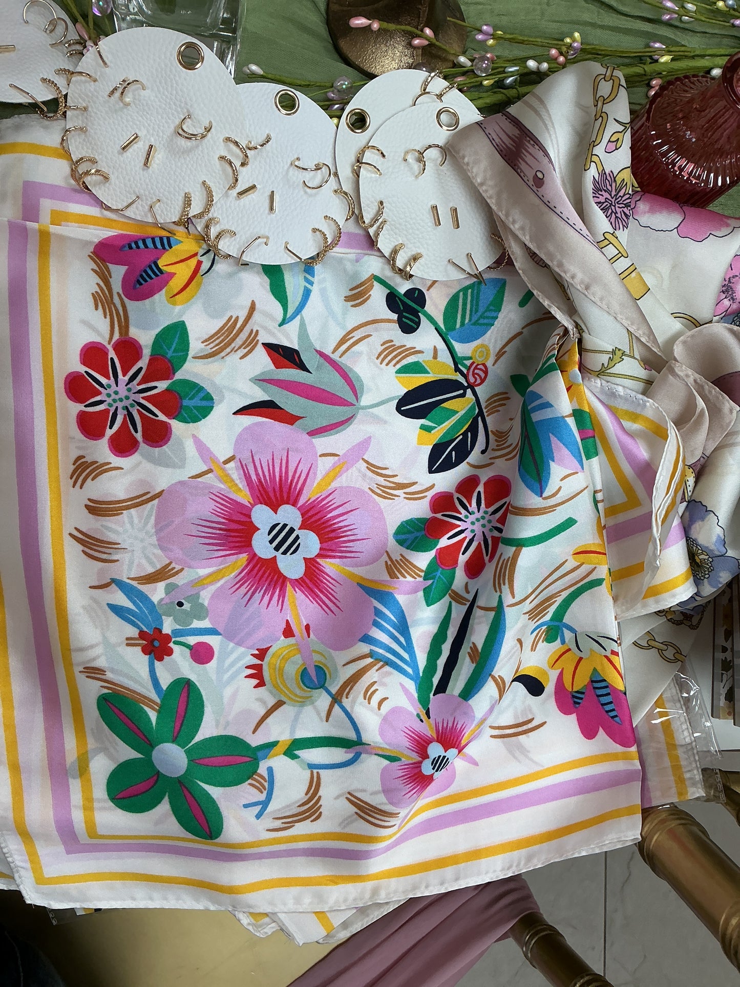 Multi color silk bandana