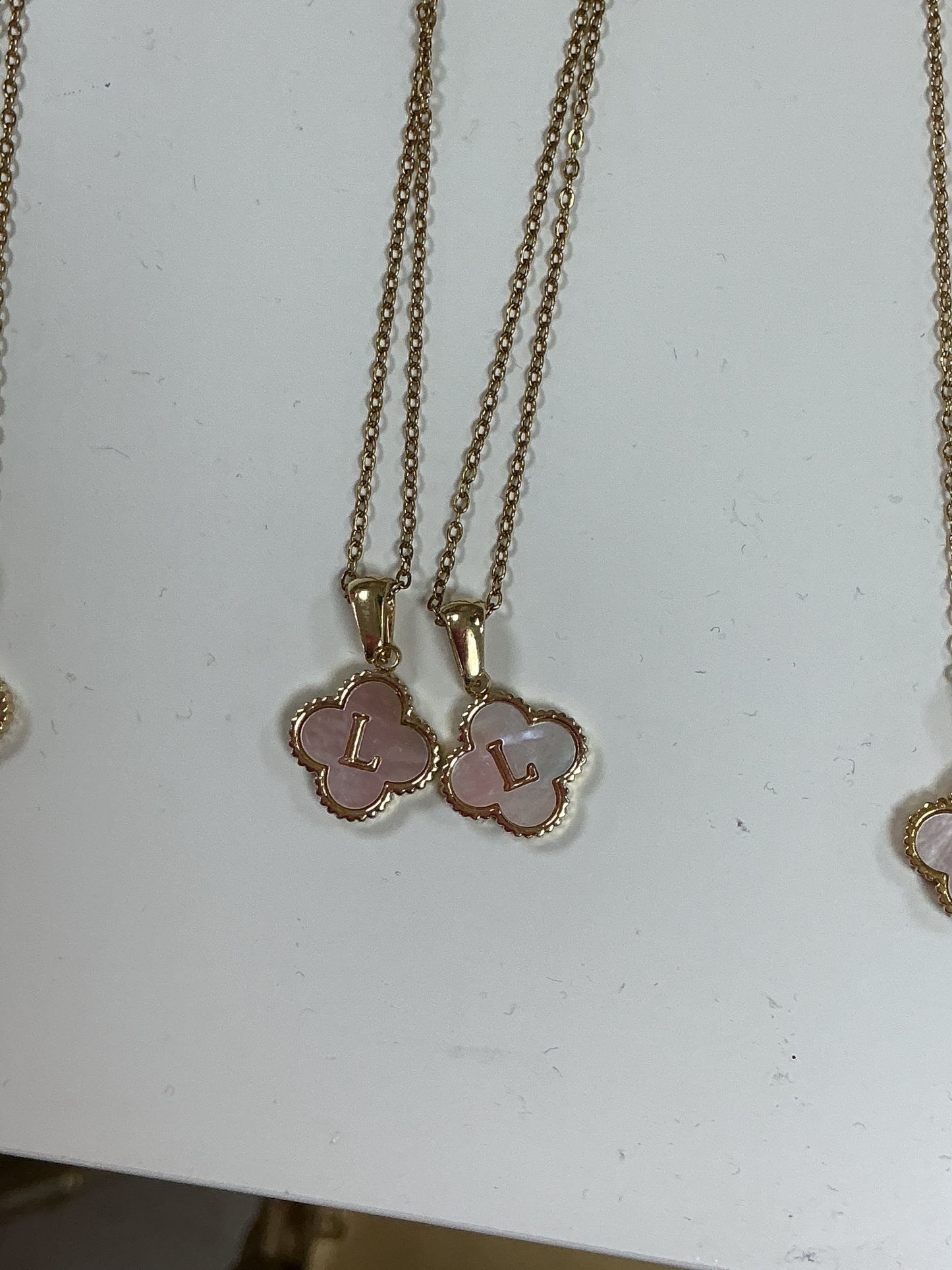 L clover letter necklace