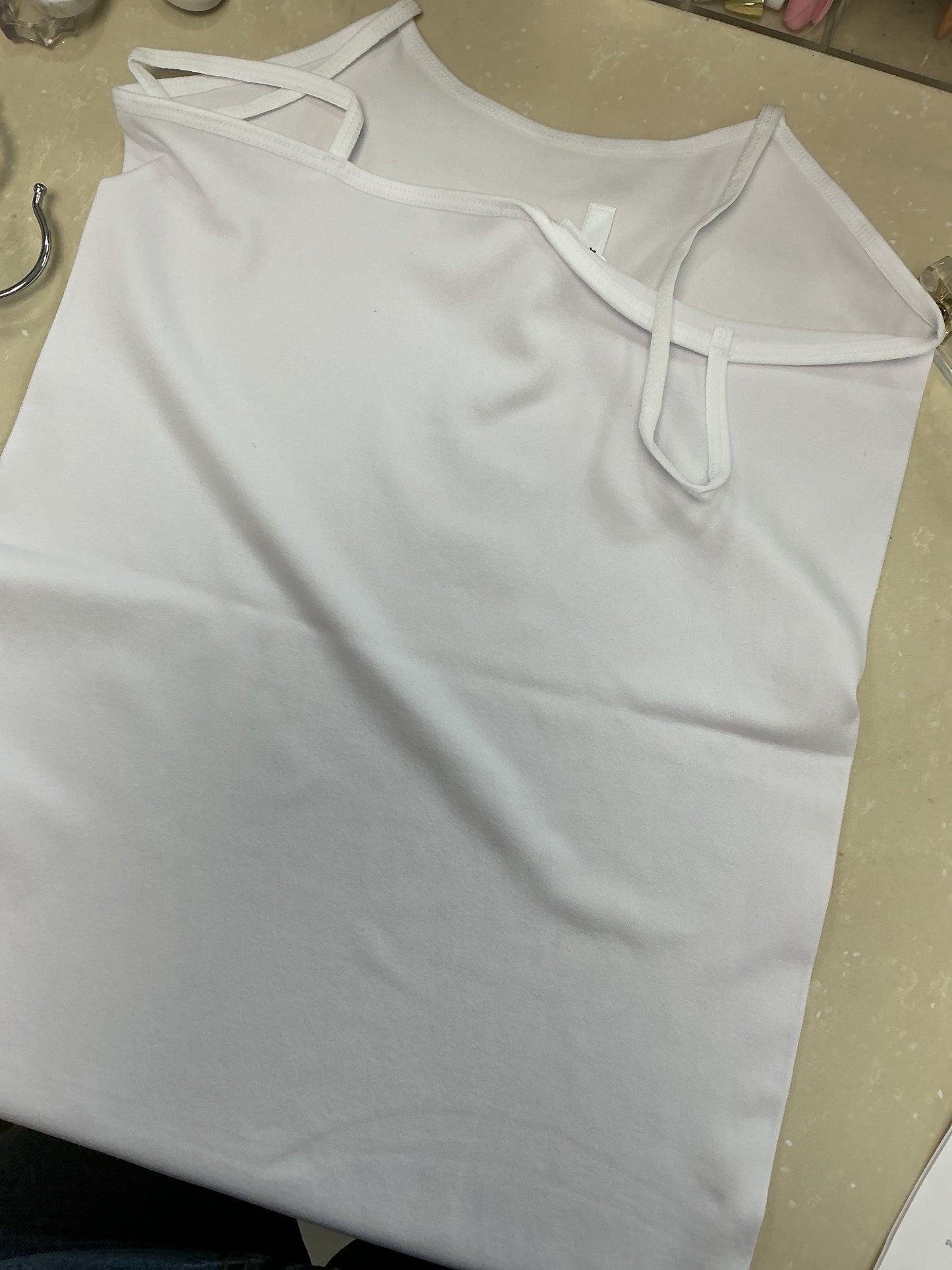 White spaghetti strap