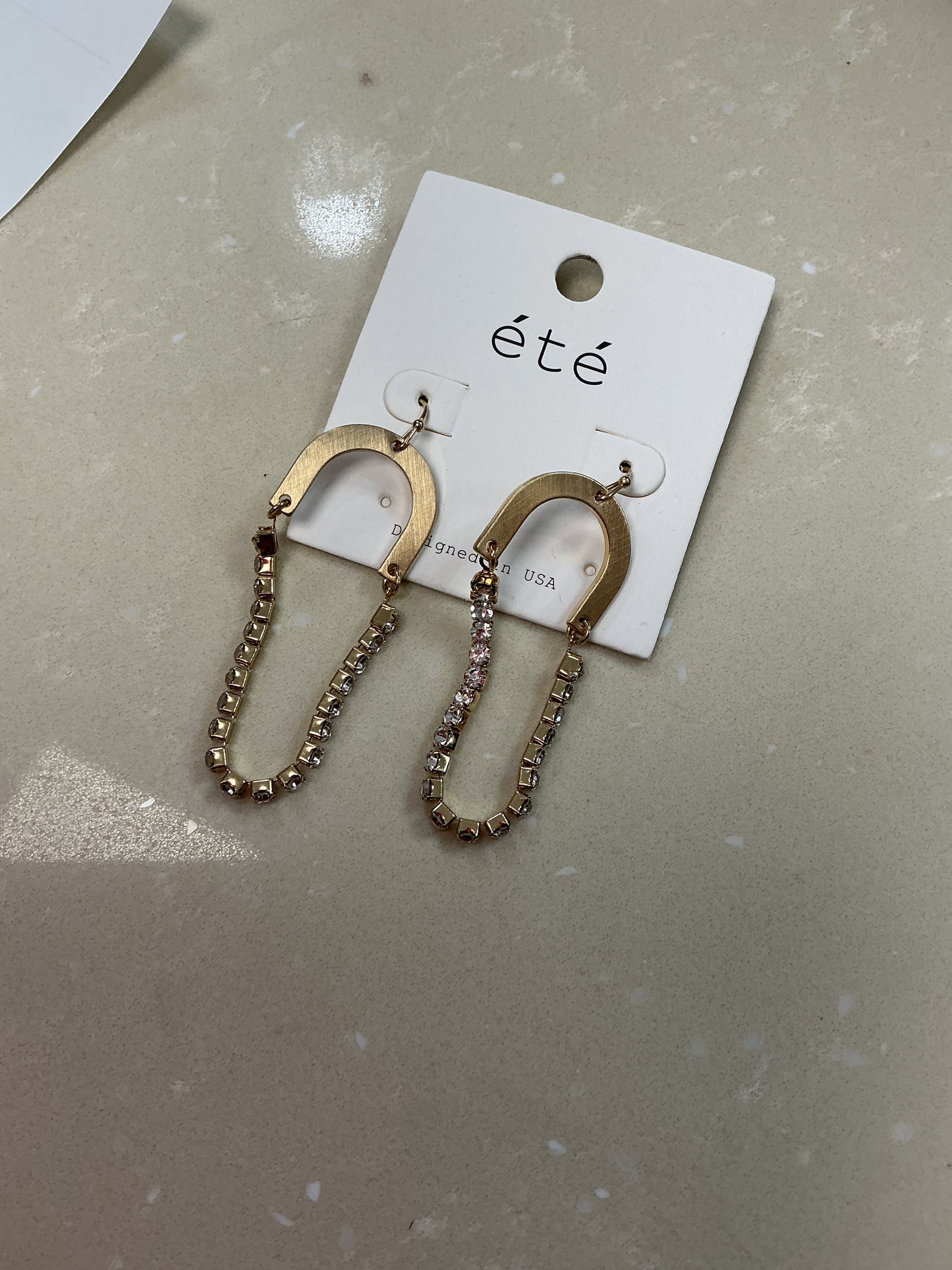 Gold bling dangle earrings