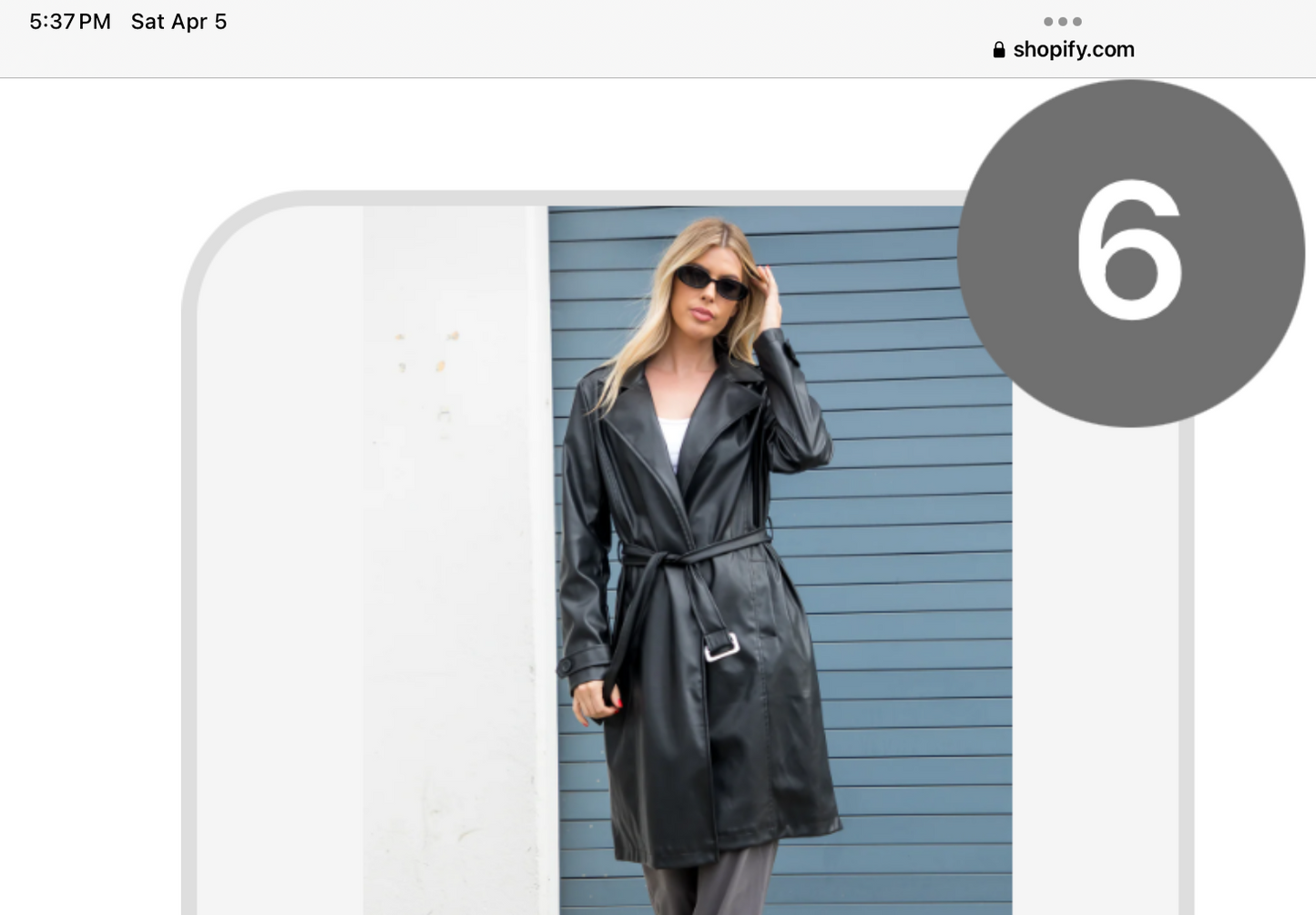 Black leather trench coat