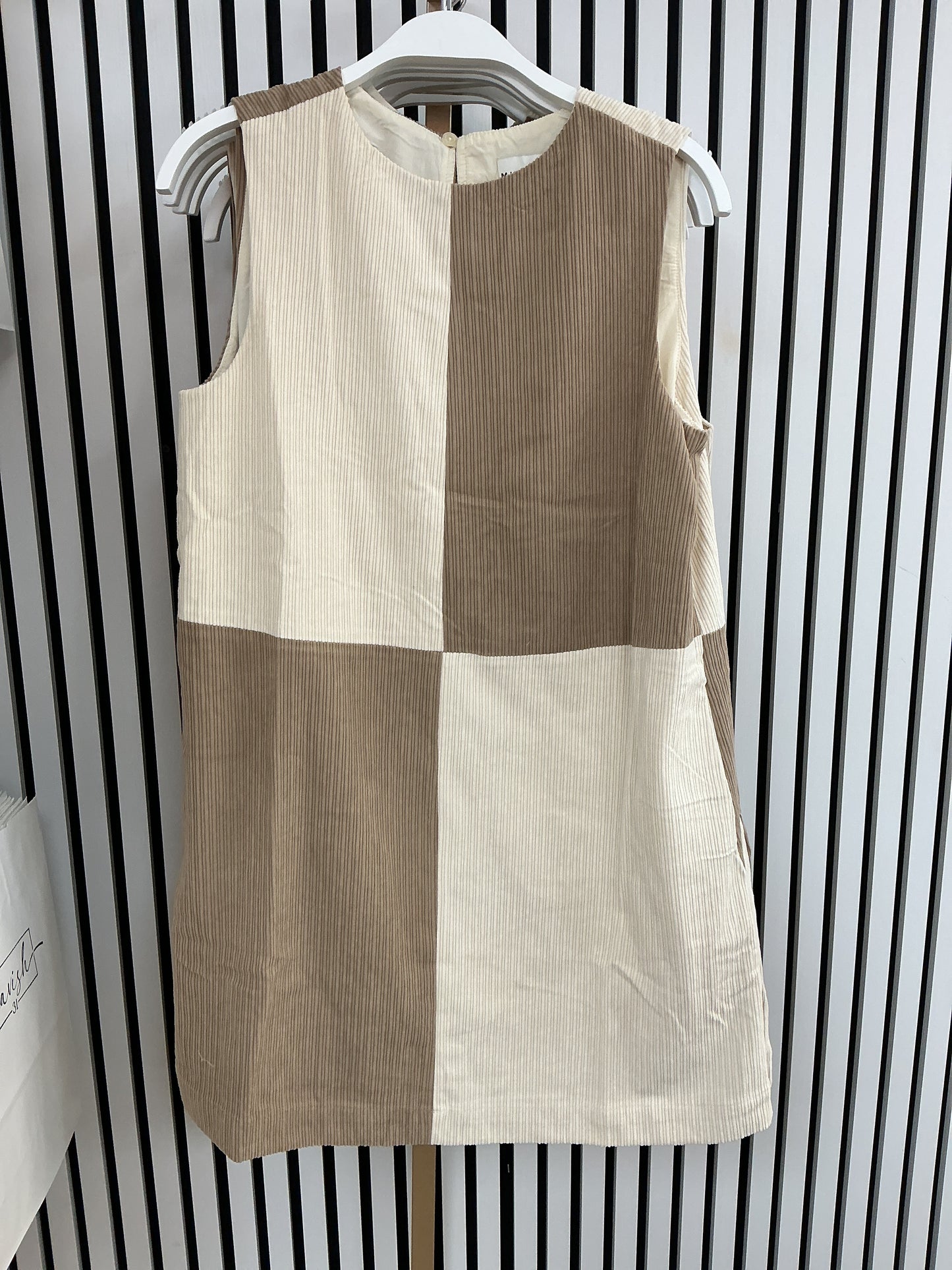 Two toned beige and cream dress
