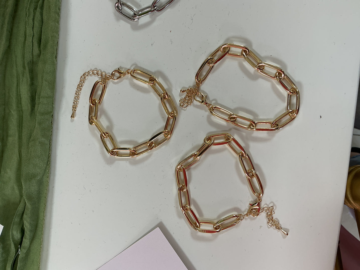 Paperclip gold bracelet