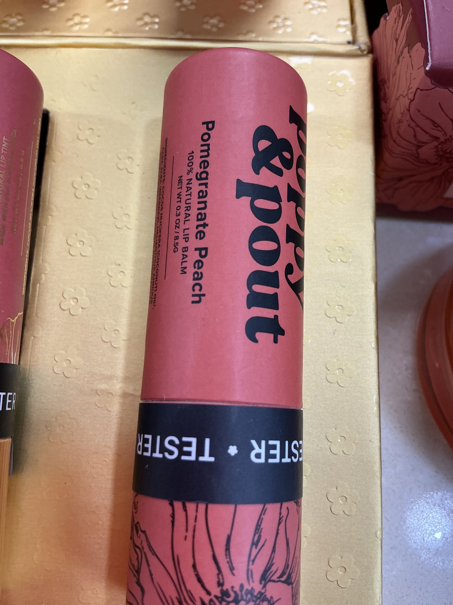 Pomegranate peach lip balm