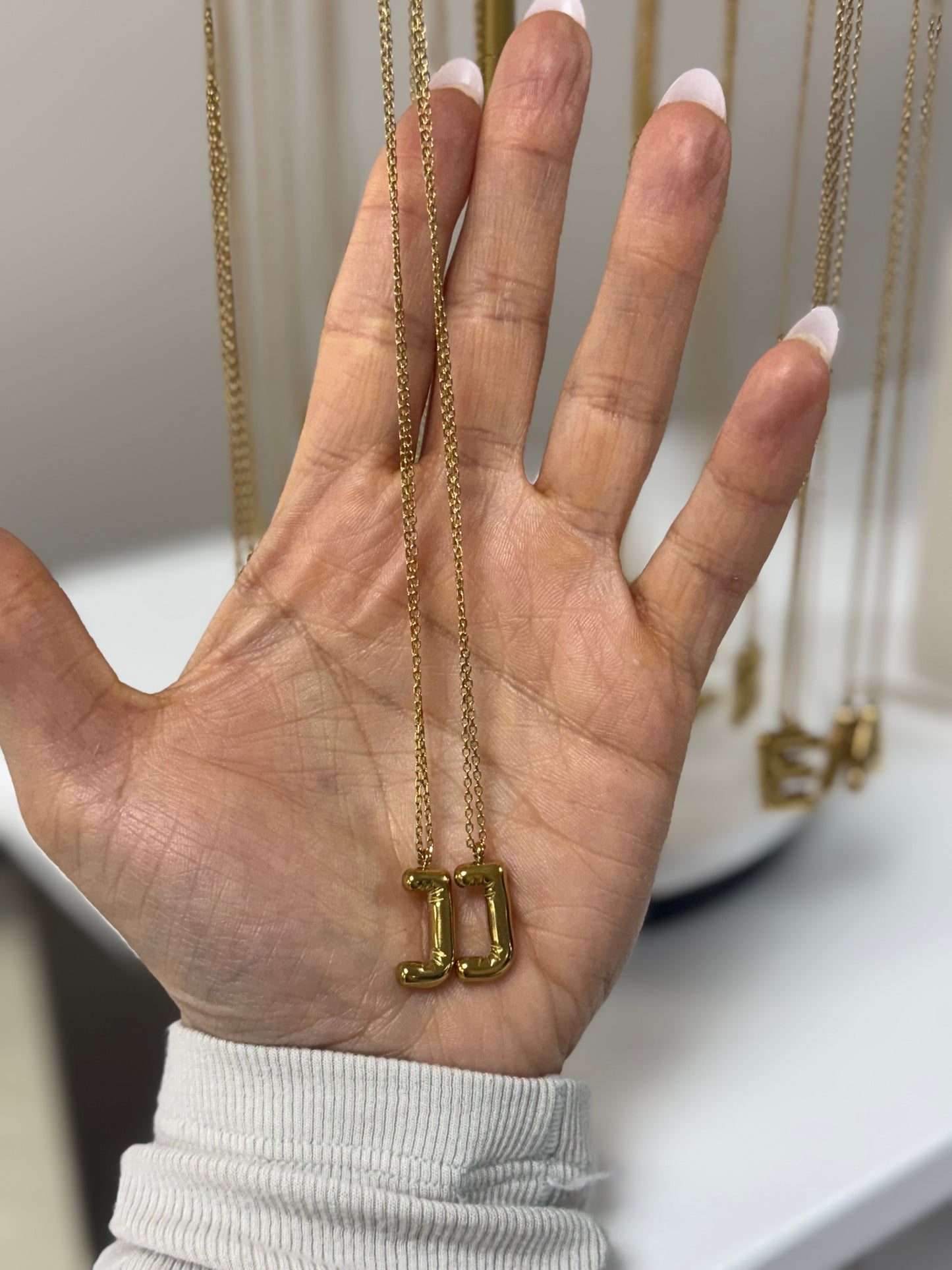 D Initial Gold Necklace