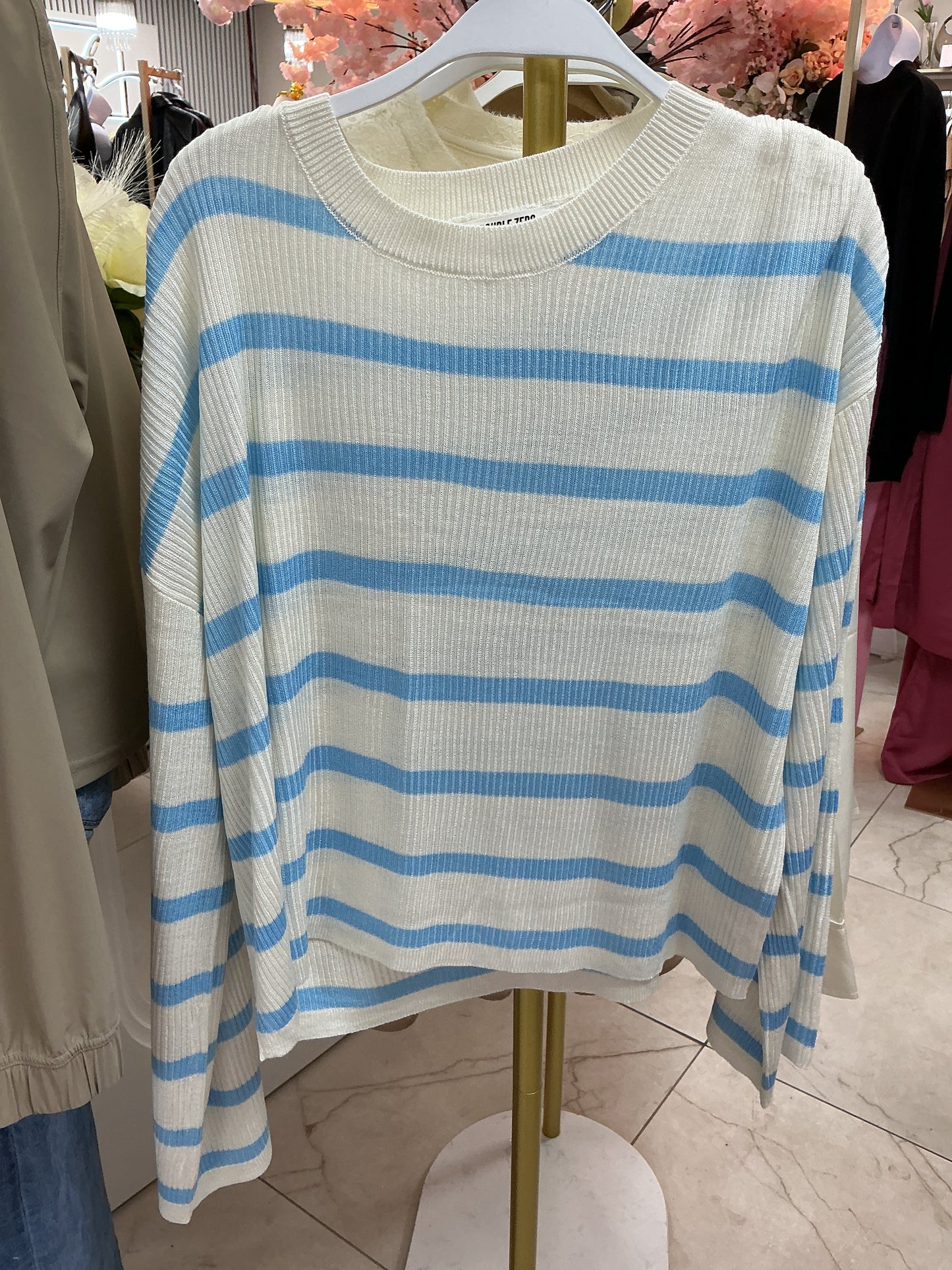 Blue striped top