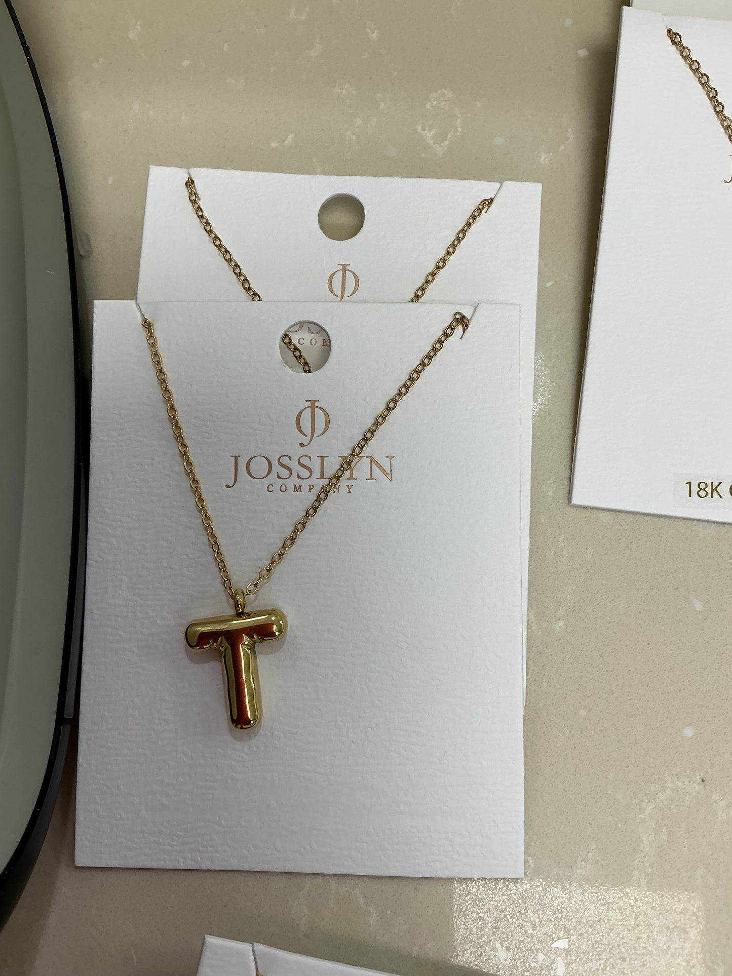 T letter necklace