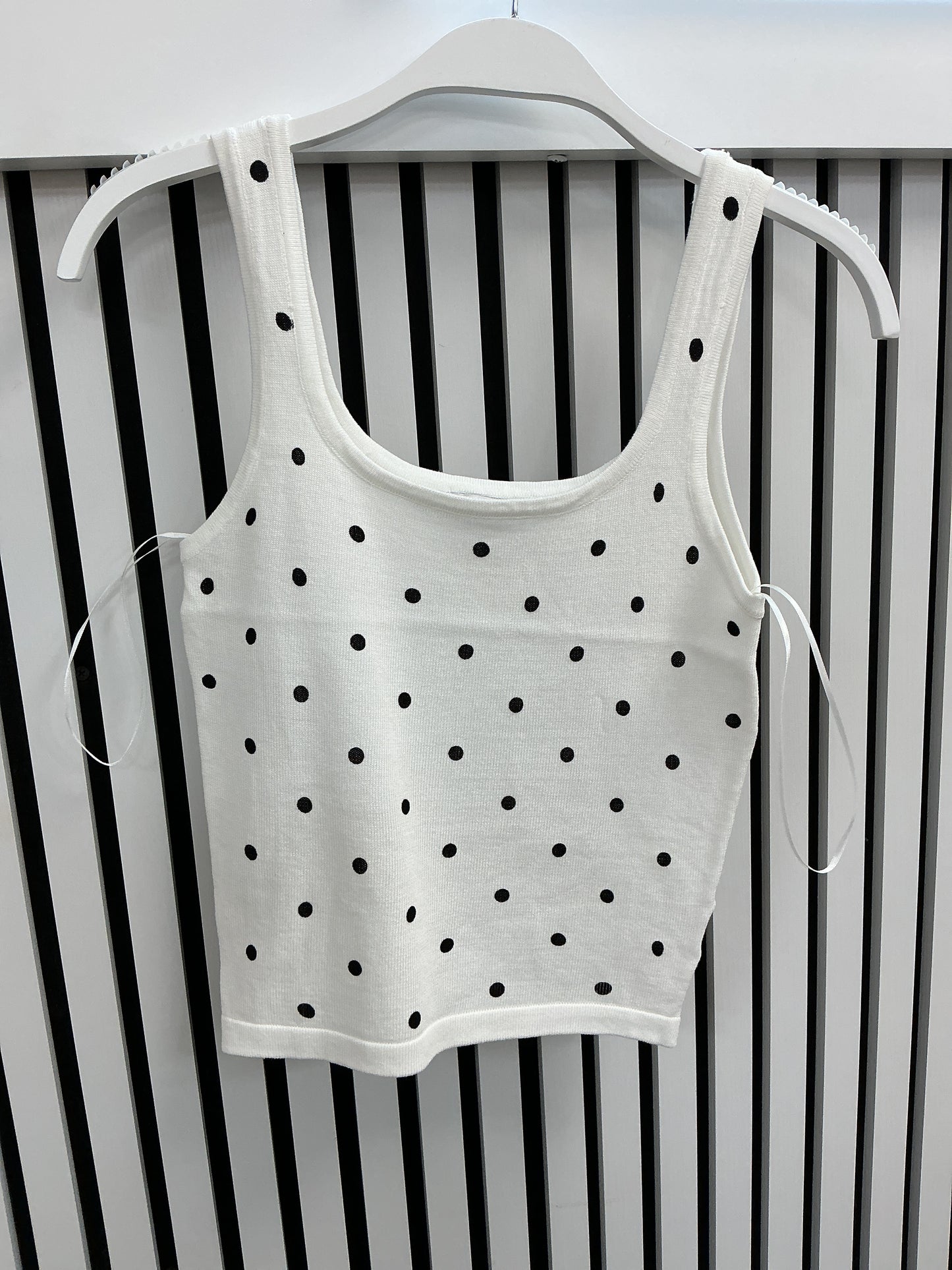 White polkadot tank