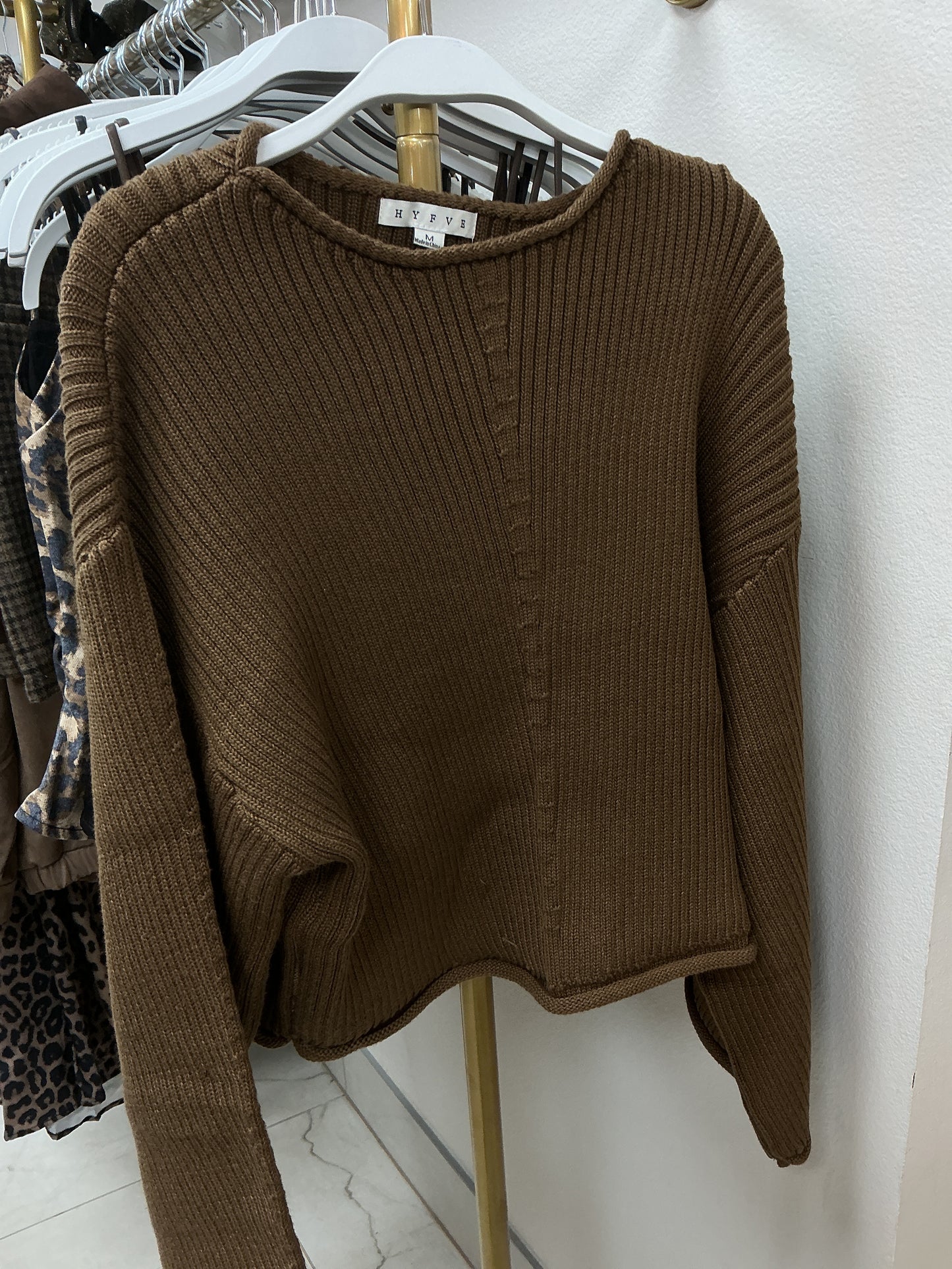 Brown knit sweater