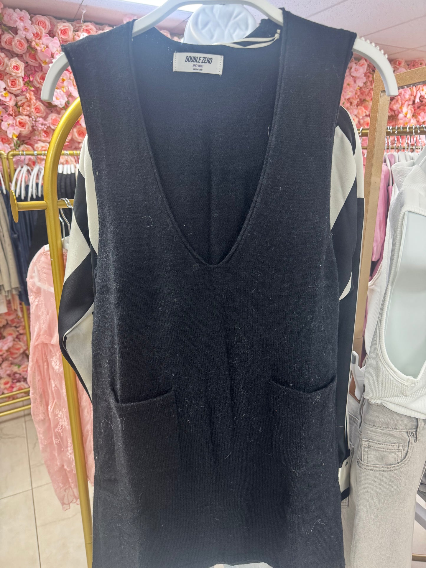 Black overall dress