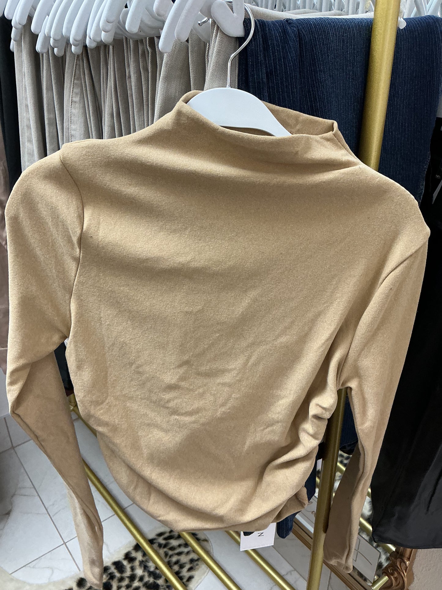 Taupe suede long sleeve
