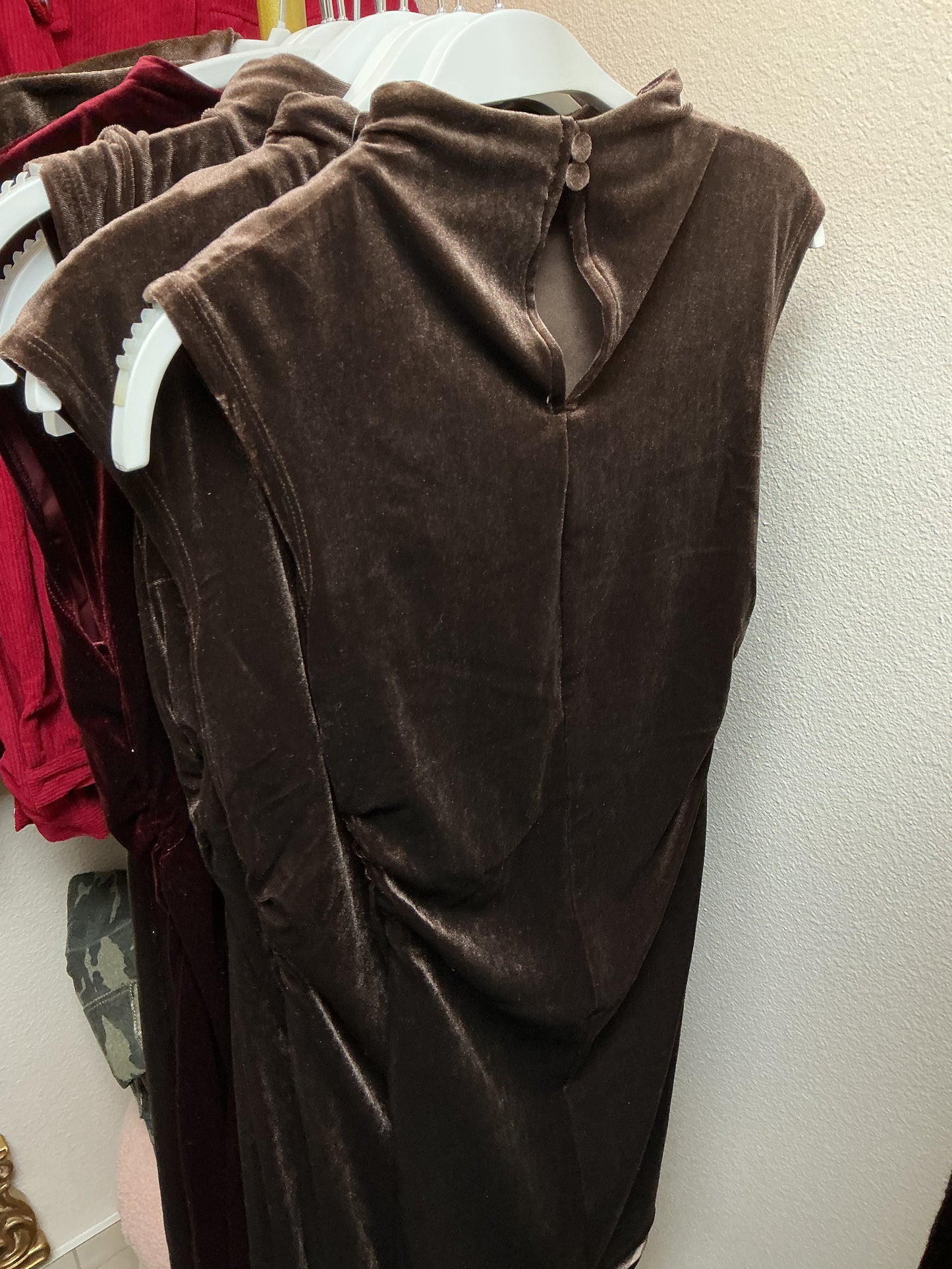 Brown velvet dress
