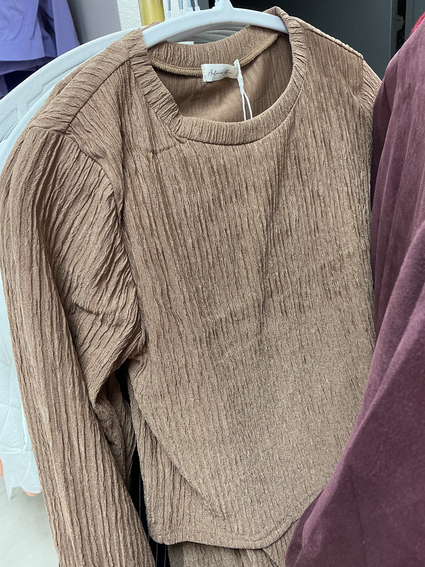 Beige Two piece long sleeve set