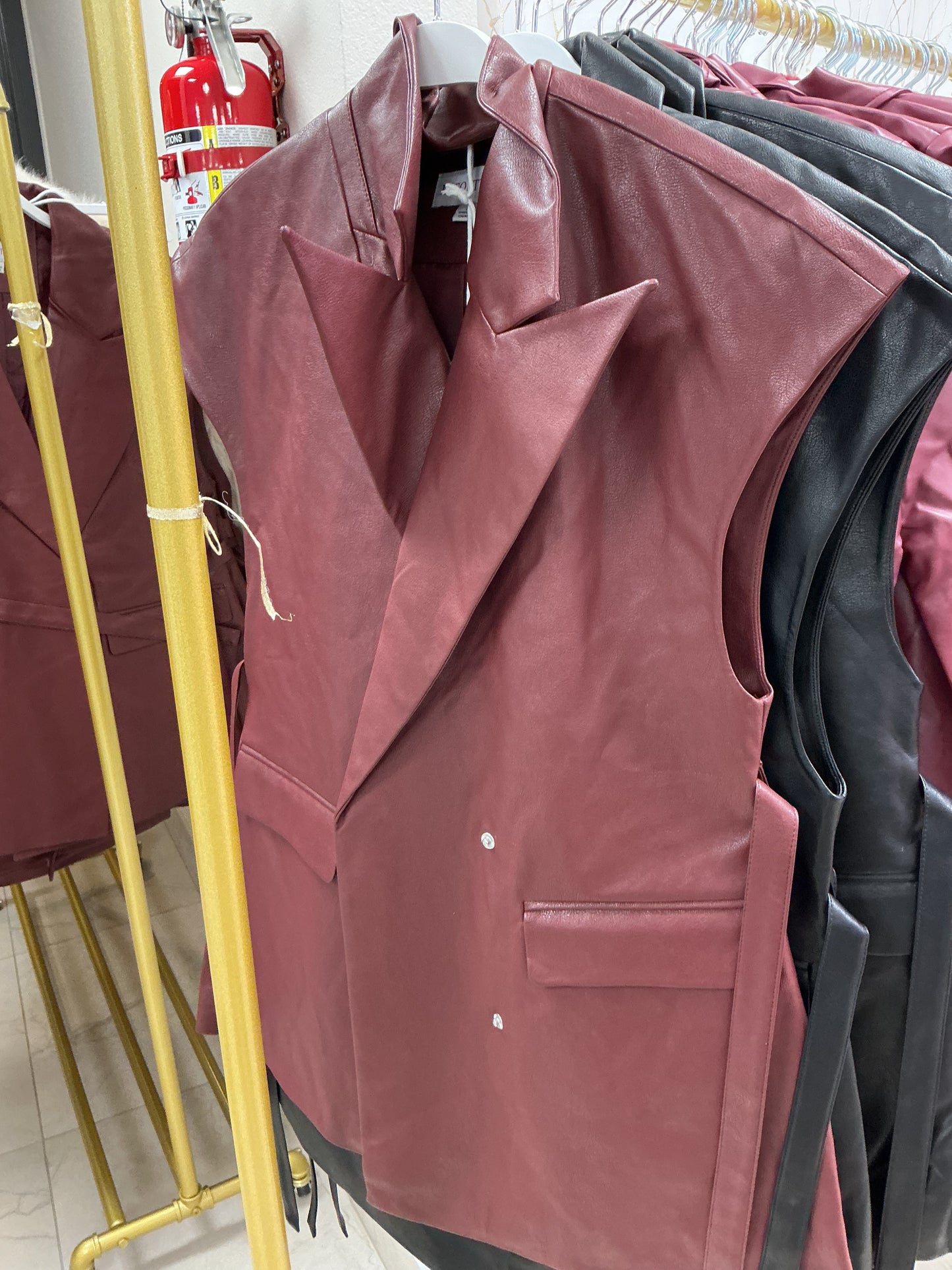 Long Burgundy vest
