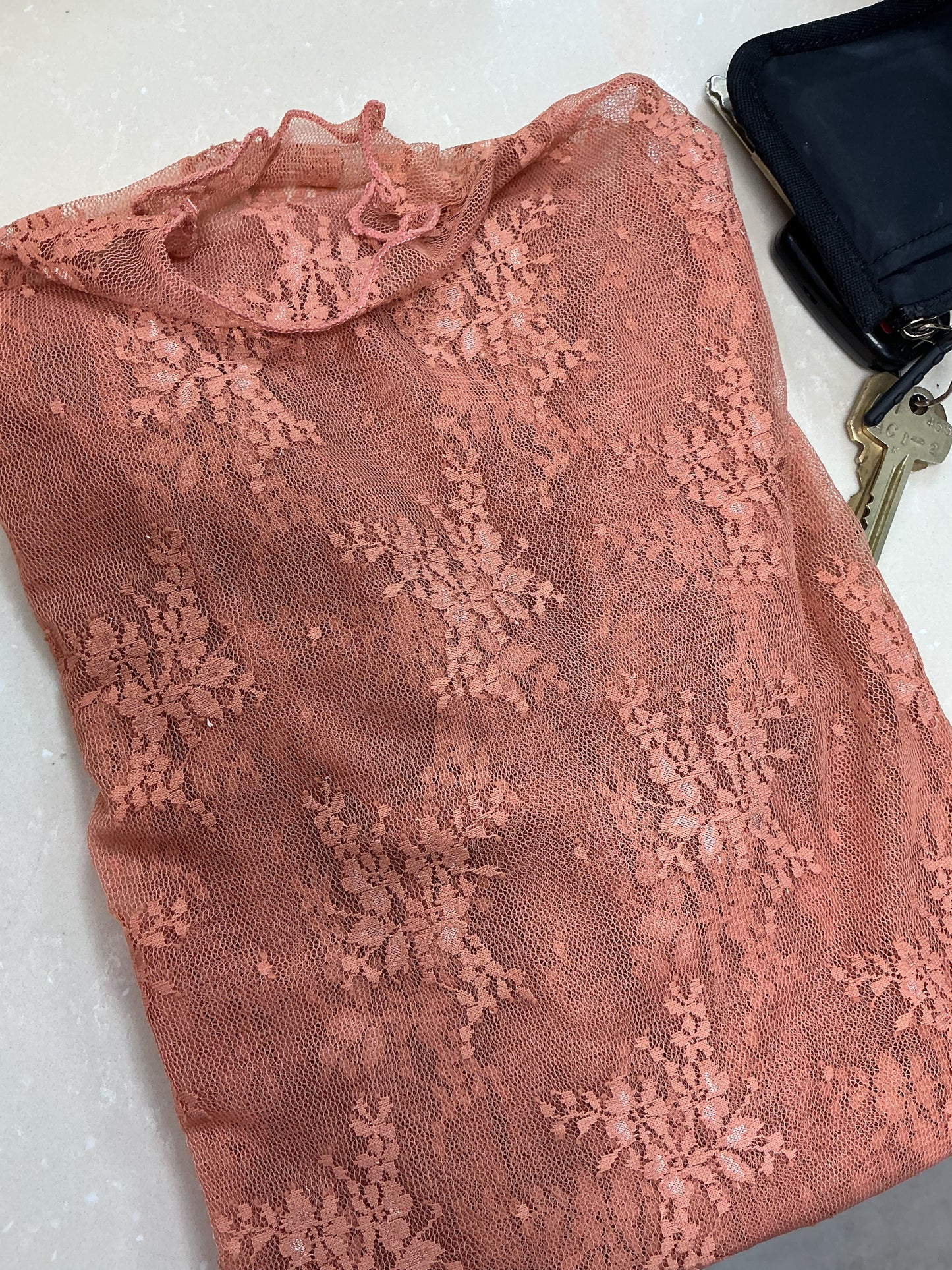 Orange lace top