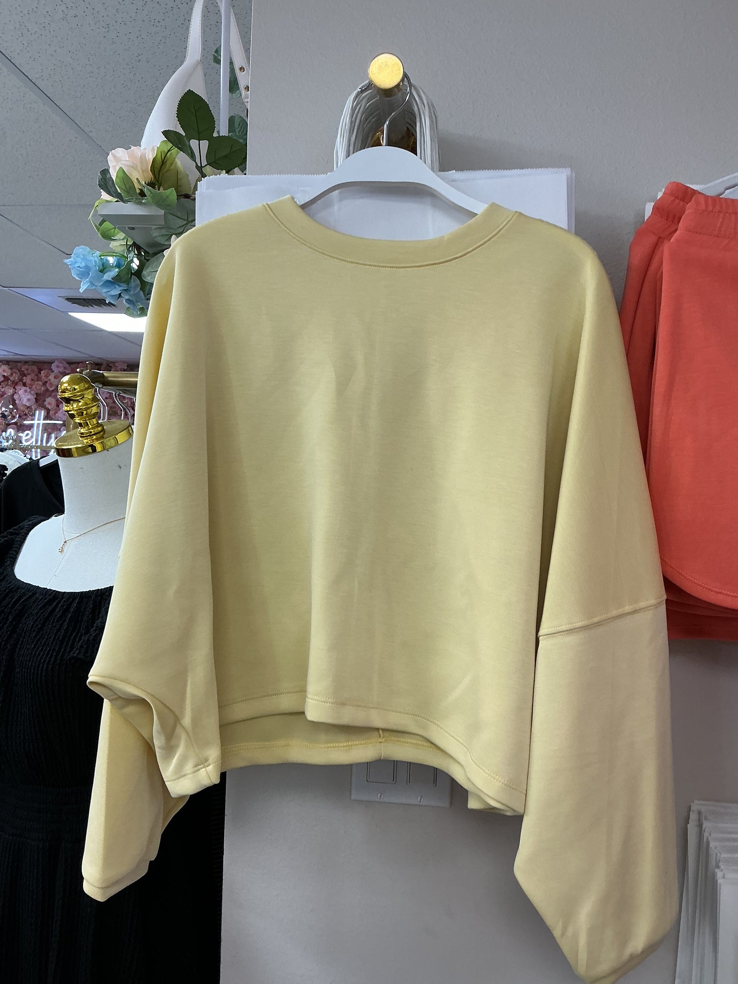Yellow cropped sweater