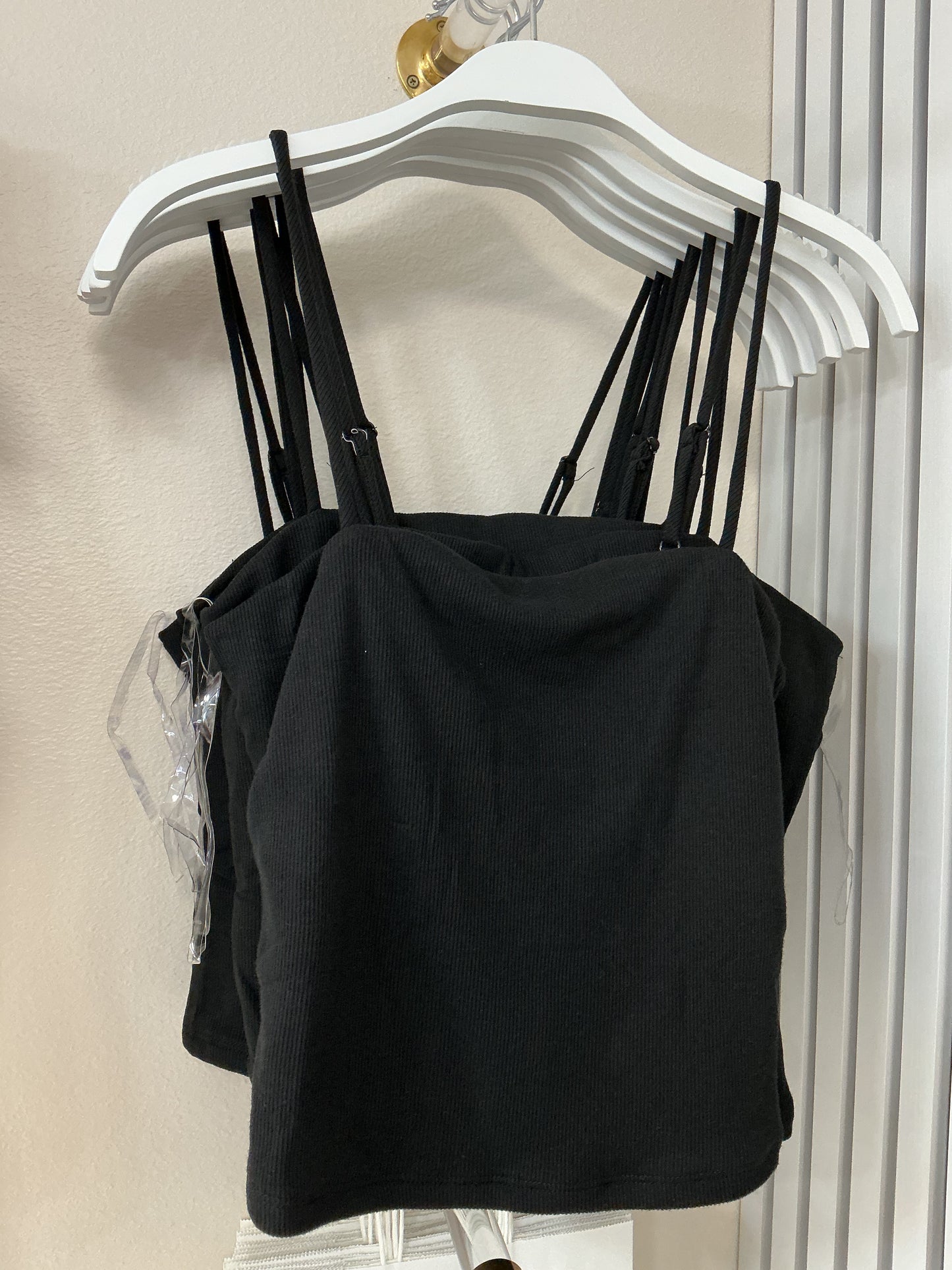Black spaghetti tank top
