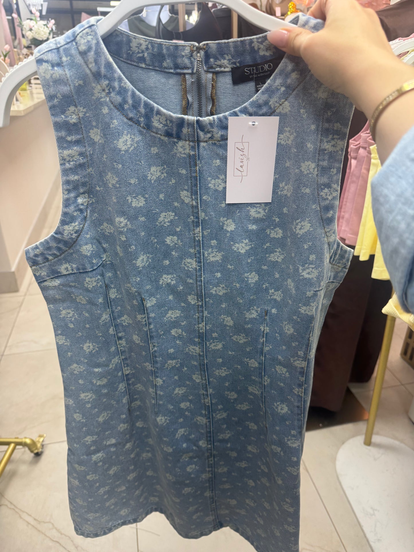 Denim fitted short dress