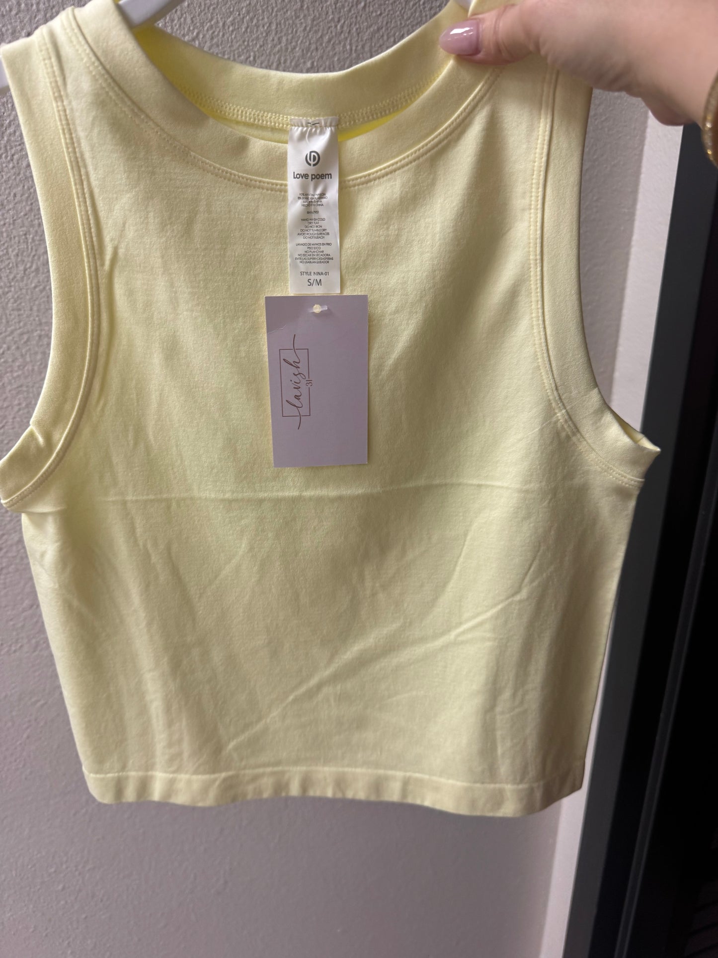 Yellow high neck tank