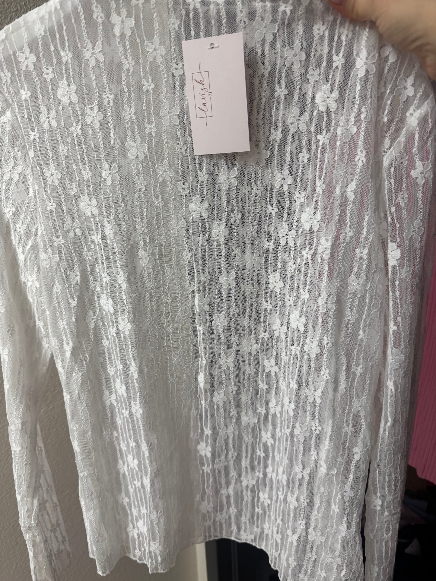 White floral lace top