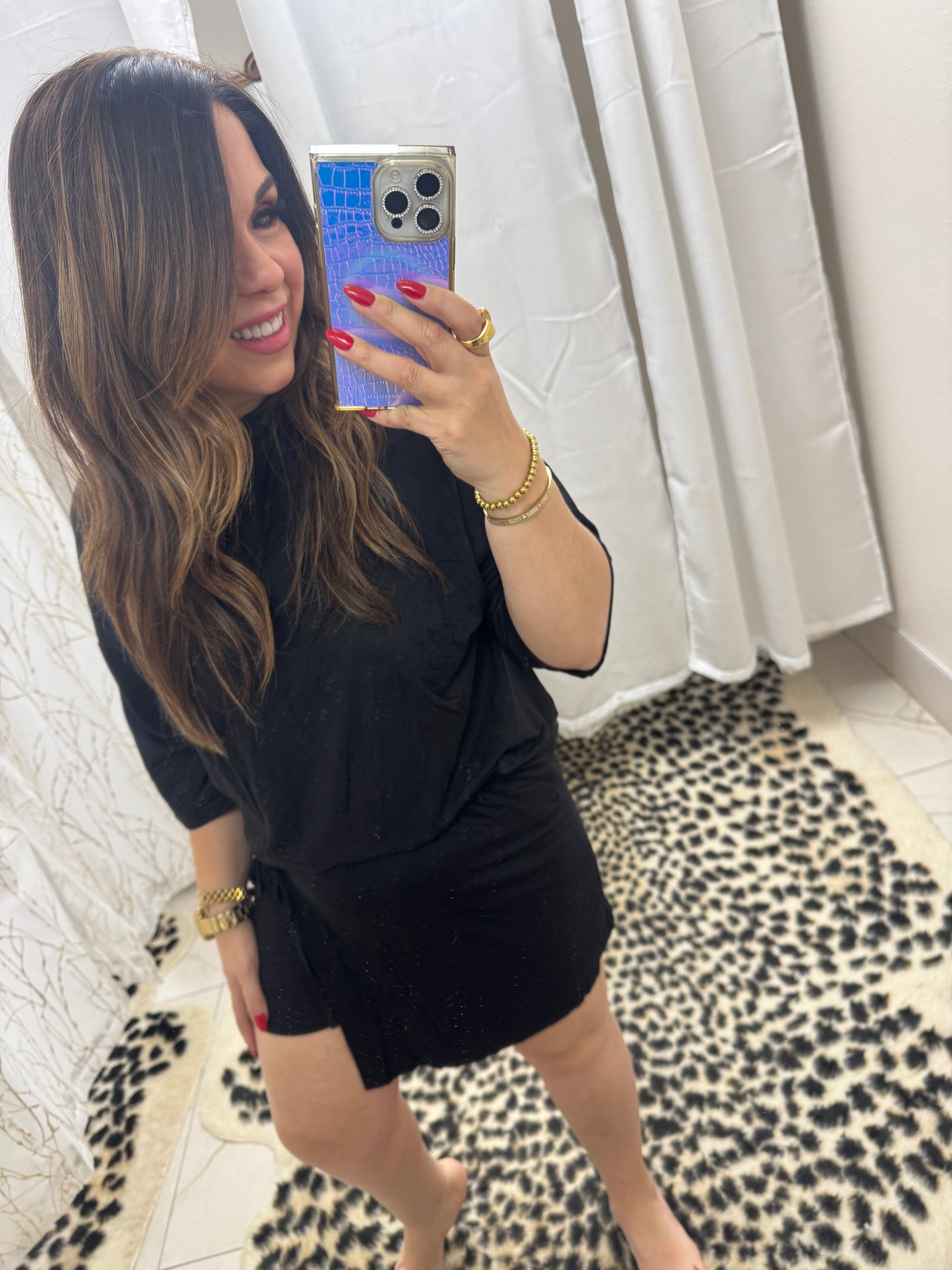 Black skort set