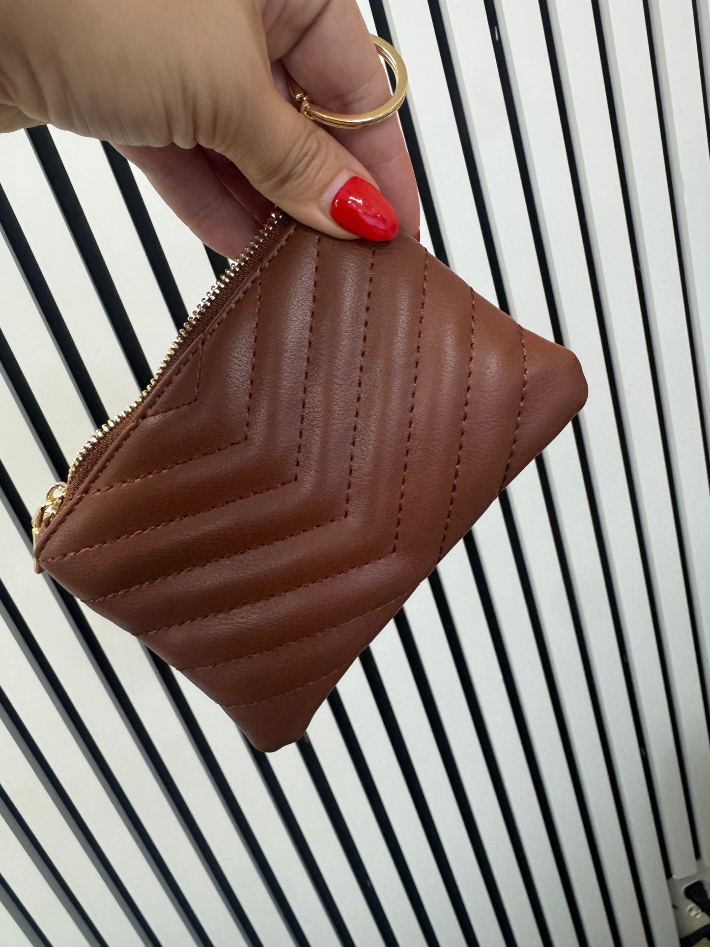 Quilted Chevron Stitch Mackenzie Wallet/keychain