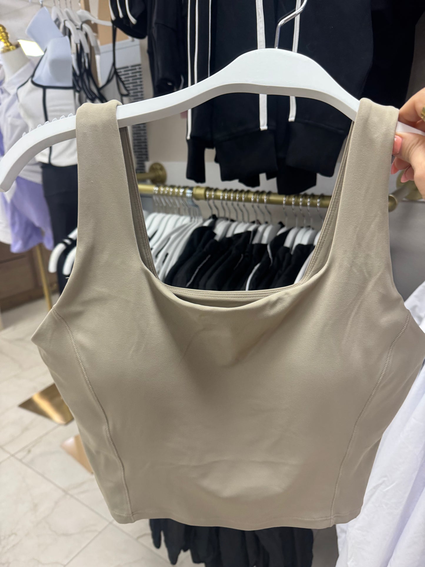 Khaki workout tank inspira