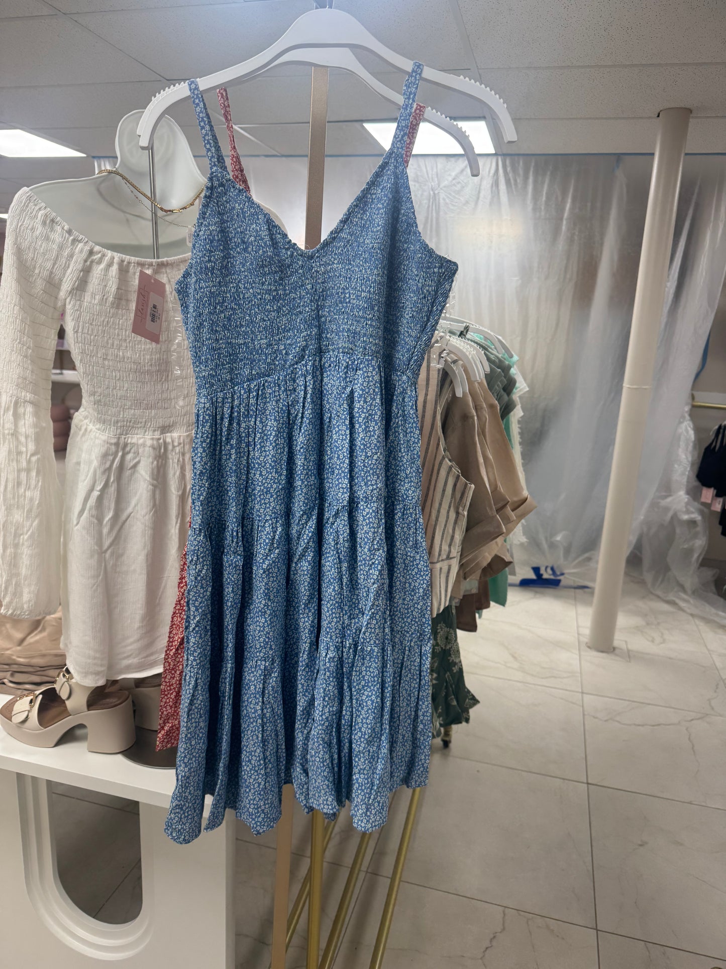 Blue flowy dress