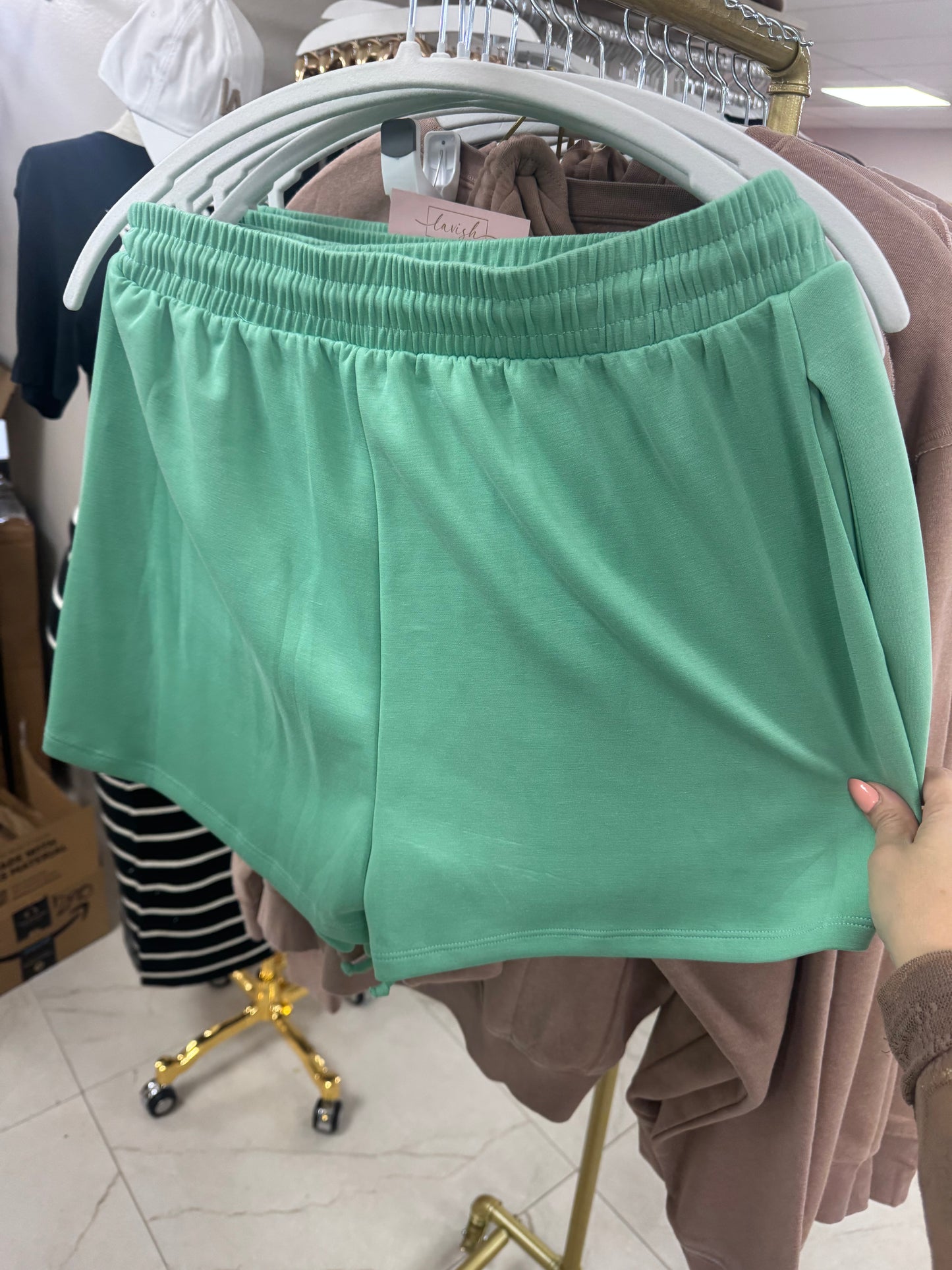 Pistachio lounge shorts