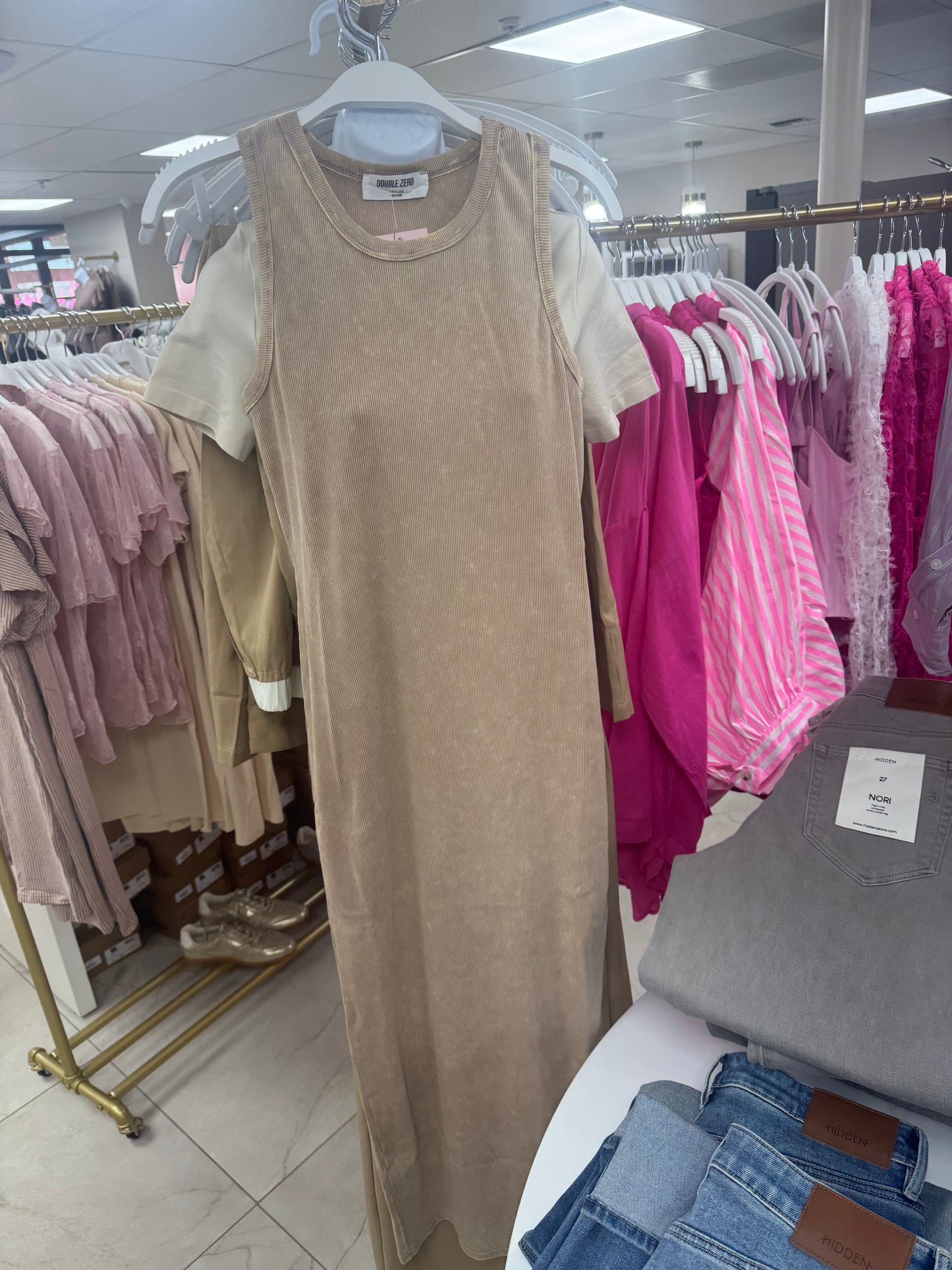 Brown Long dress with slit