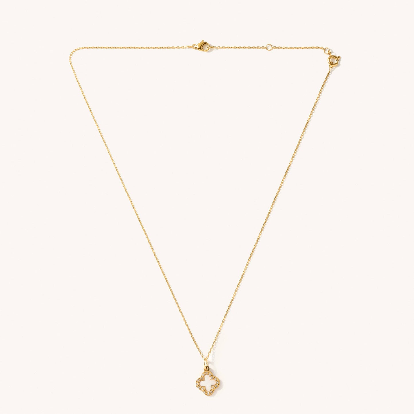 White Crystal Flora Adjustable Necklace