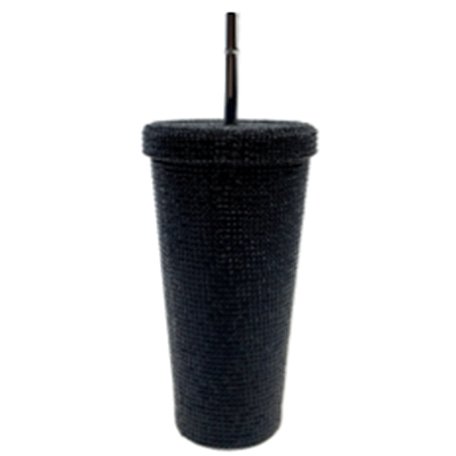 Black rhinestone cup