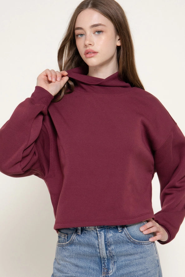 Burgundy mock neck sweater