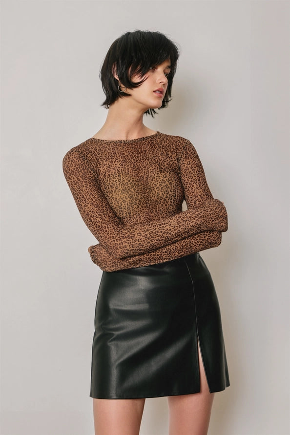 Cheetah mesh top
