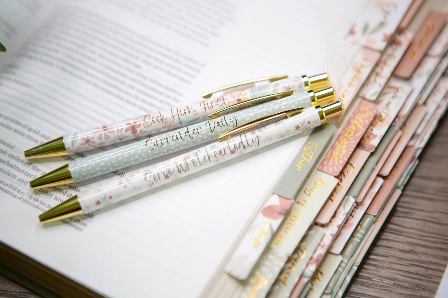 Floral Christian pens( seek him first)