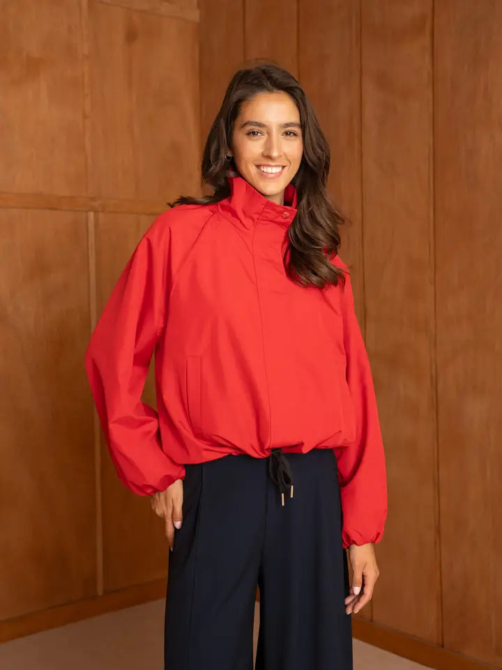 Red bomber jacket
