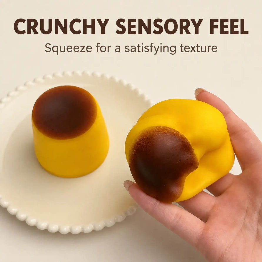 Caramel crunchy pudding squishy